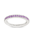 Sterling Silver 2.5mm Thin Amethyst CZ Band Ring
