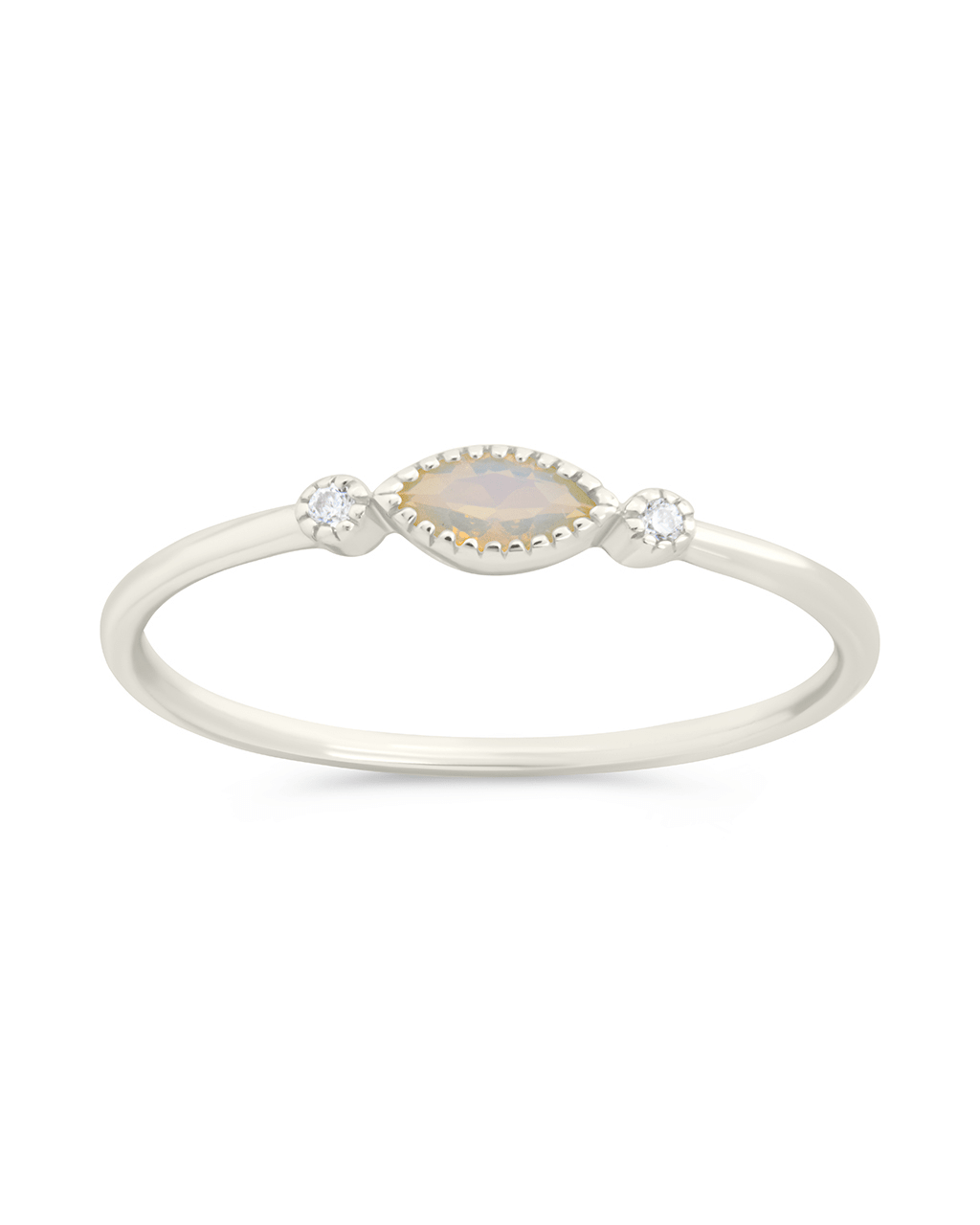 Sterling Silver Karina CZ Mother of Pearl Ring