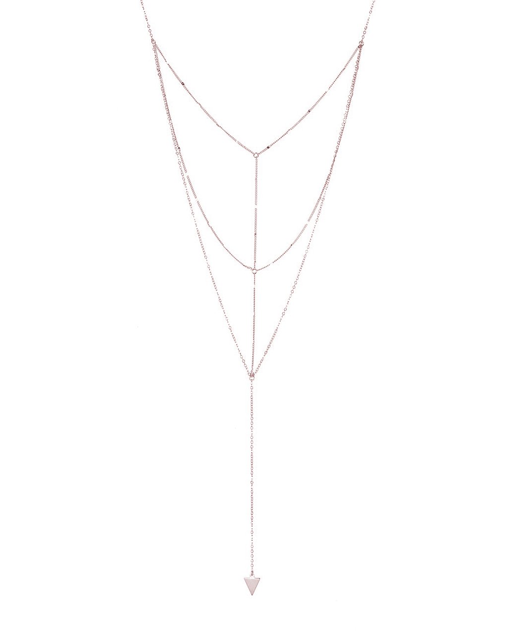 Triple Layer Triangle Drop Chain Necklace