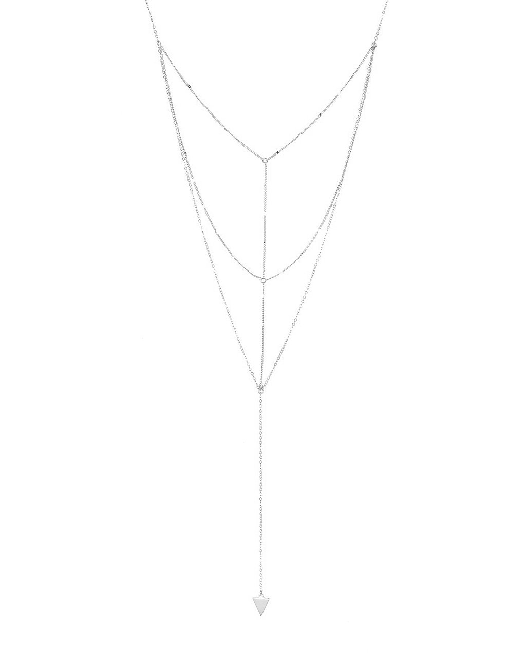 Triple Layer Triangle Drop Chain Necklace