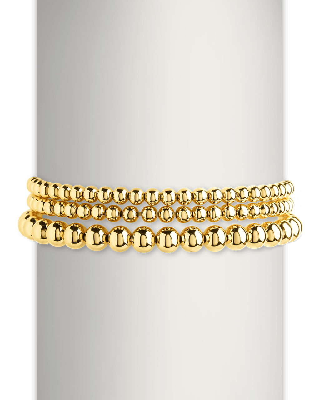 Sterling Silver Beaded Stretch Bracelet Sets