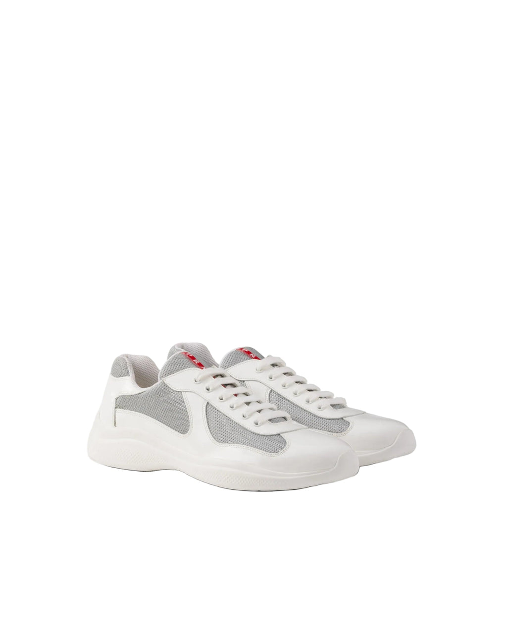 Patent leather and technical fabric Prada America's Cup sneakers 'Grey'