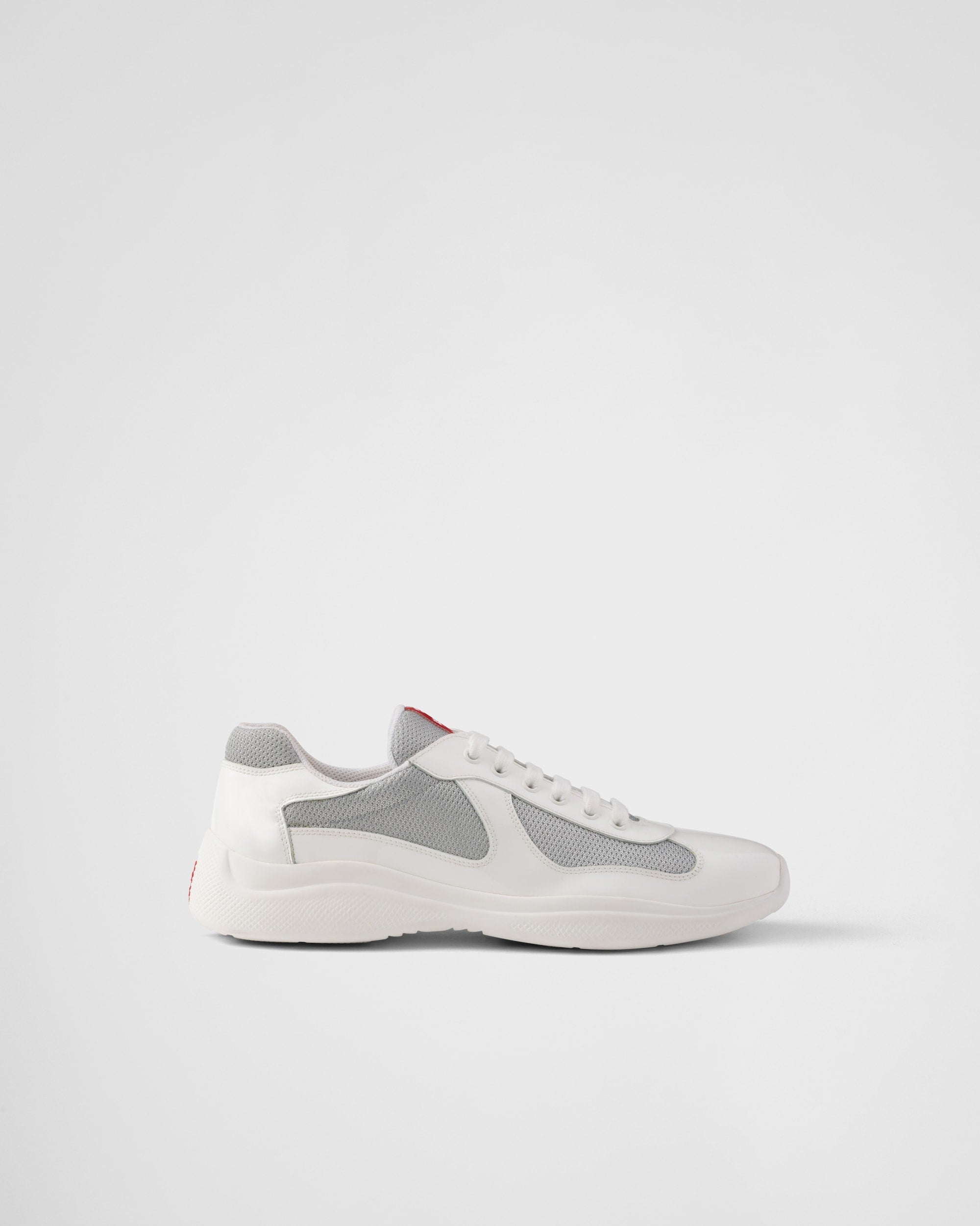 Patent leather and technical fabric Prada America's Cup sneakers 'Grey'