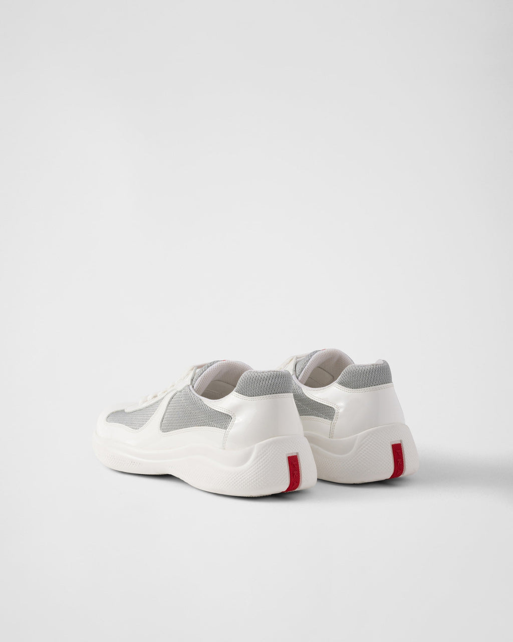 Patent leather and technical fabric Prada America's Cup sneakers 'Grey'