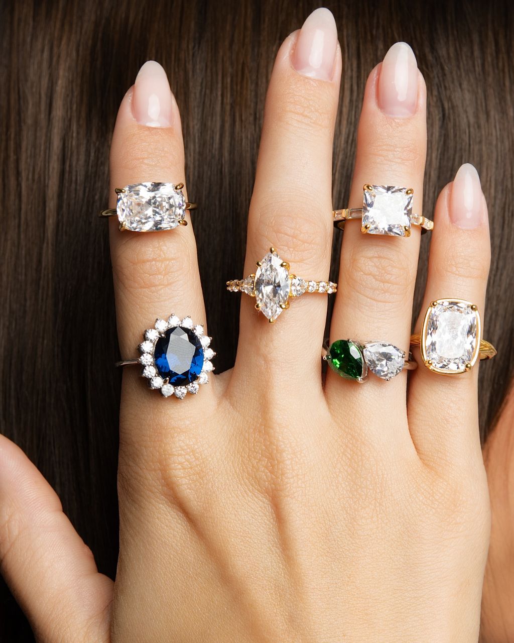 Sterling Silver Sapphire Halo Ring