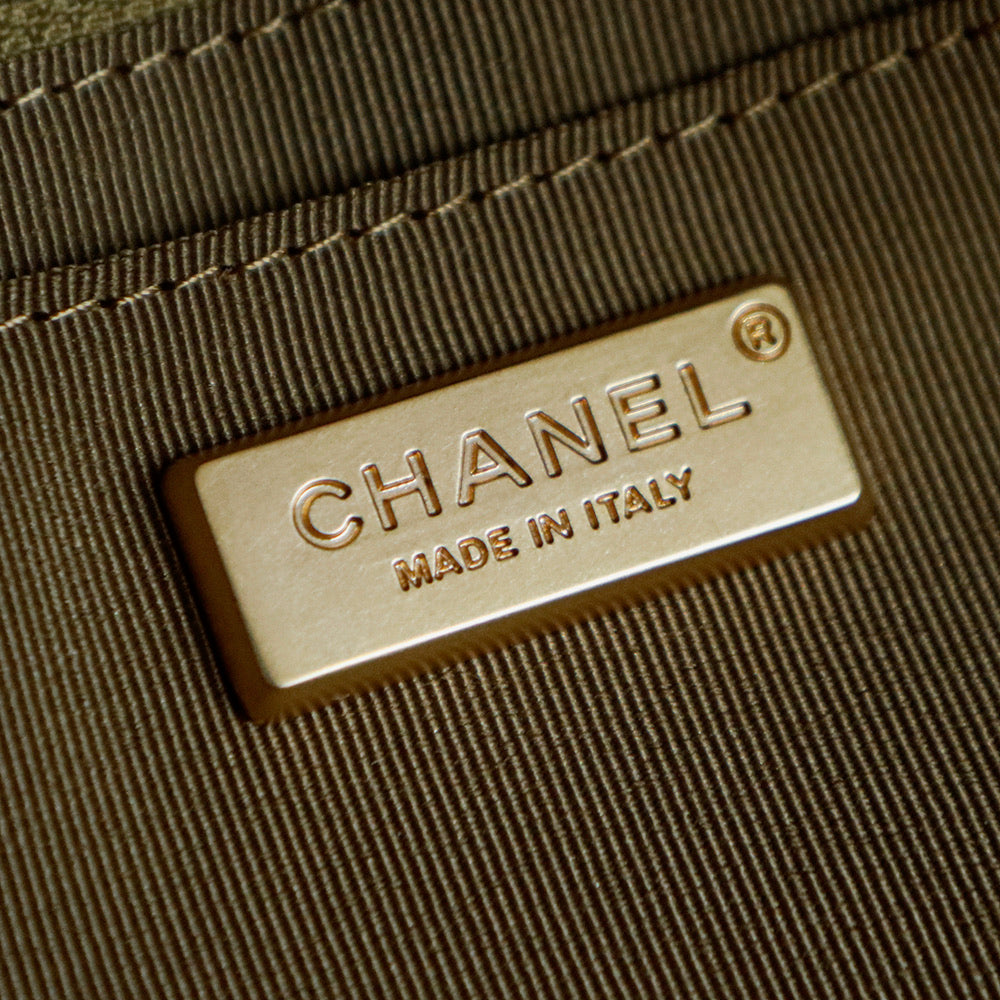 Chanel Suede Boston Bag