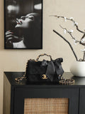CHanel 25k Black Velvet Handle bag