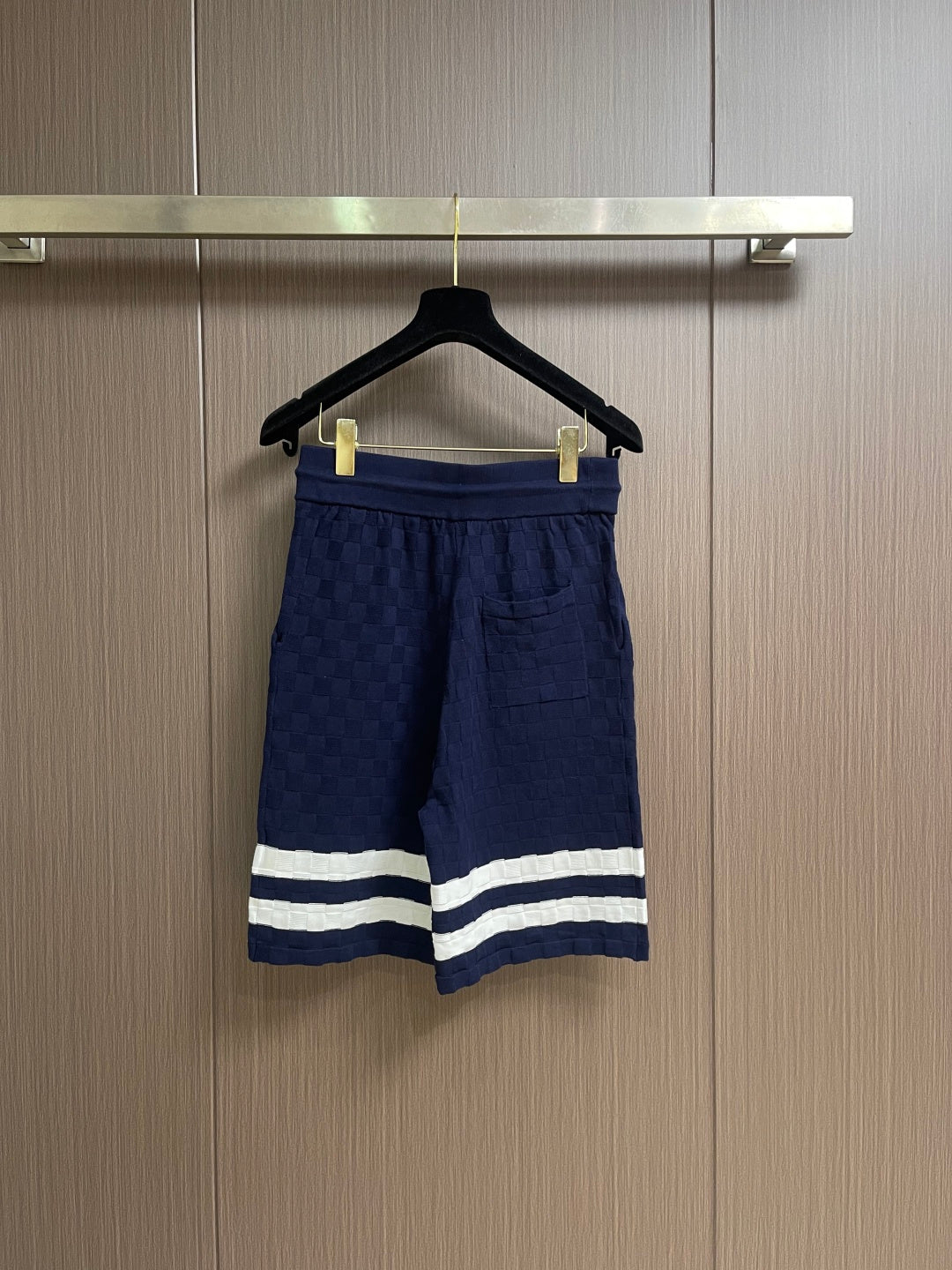 LV Monogrammed Checkered Jaquard Knit Shorts