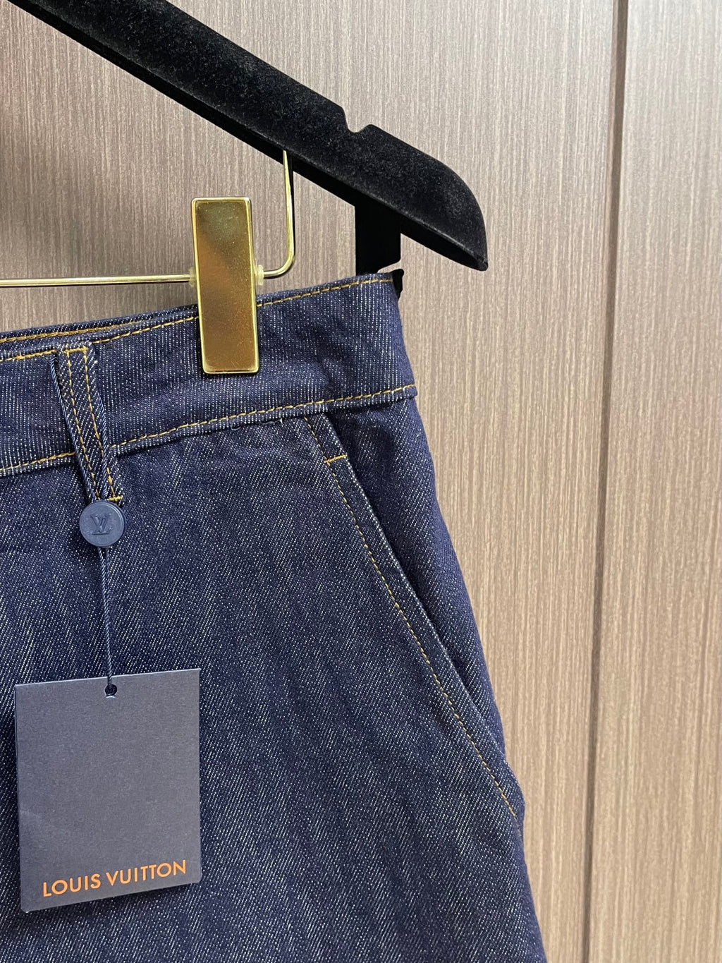 LV Blue Tailored Denim Shorts