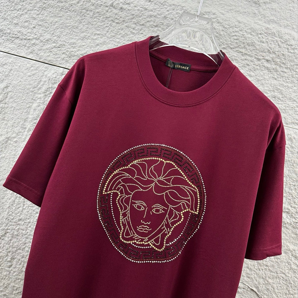 Versace Rhinestone Cotton T-Shirt