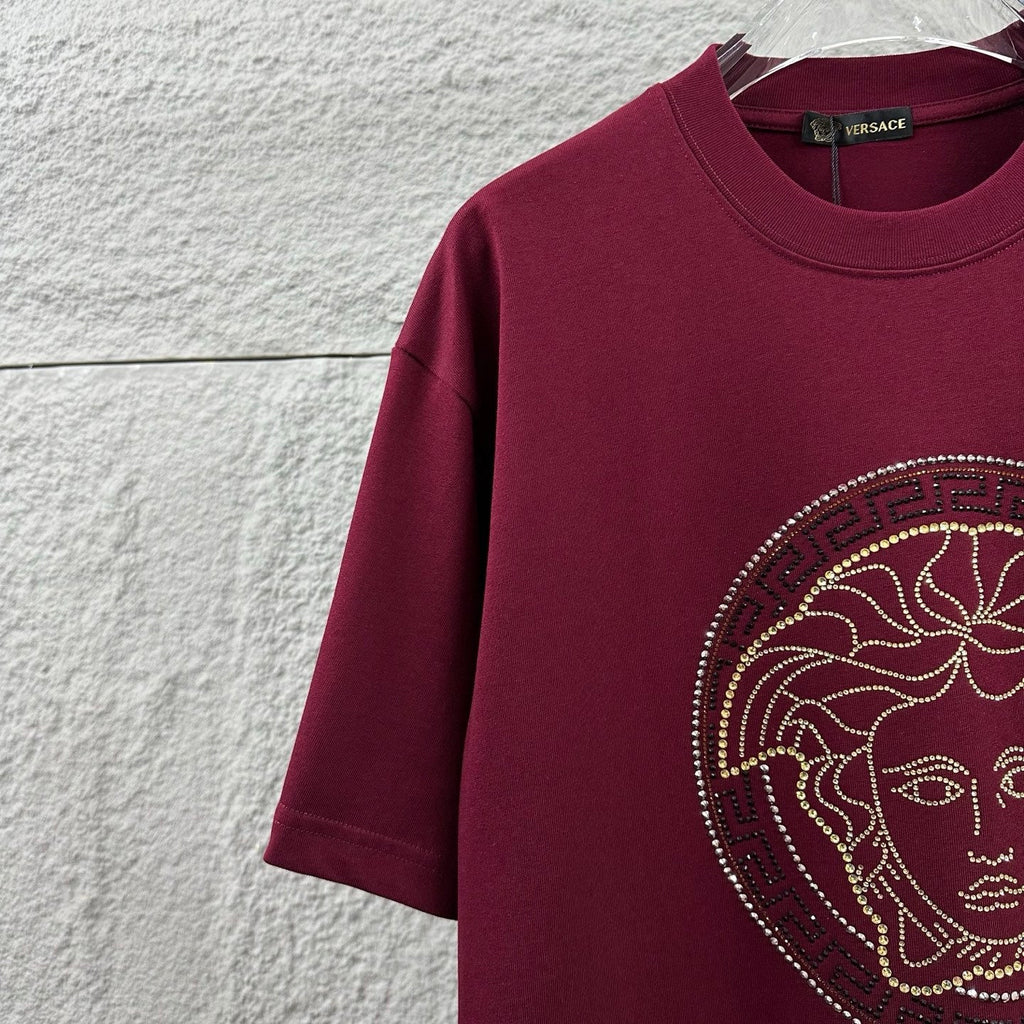 Versace Rhinestone Cotton T-Shirt