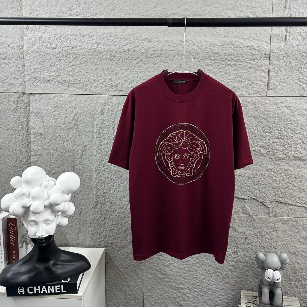 Versace Rhinestone Cotton T-Shirt