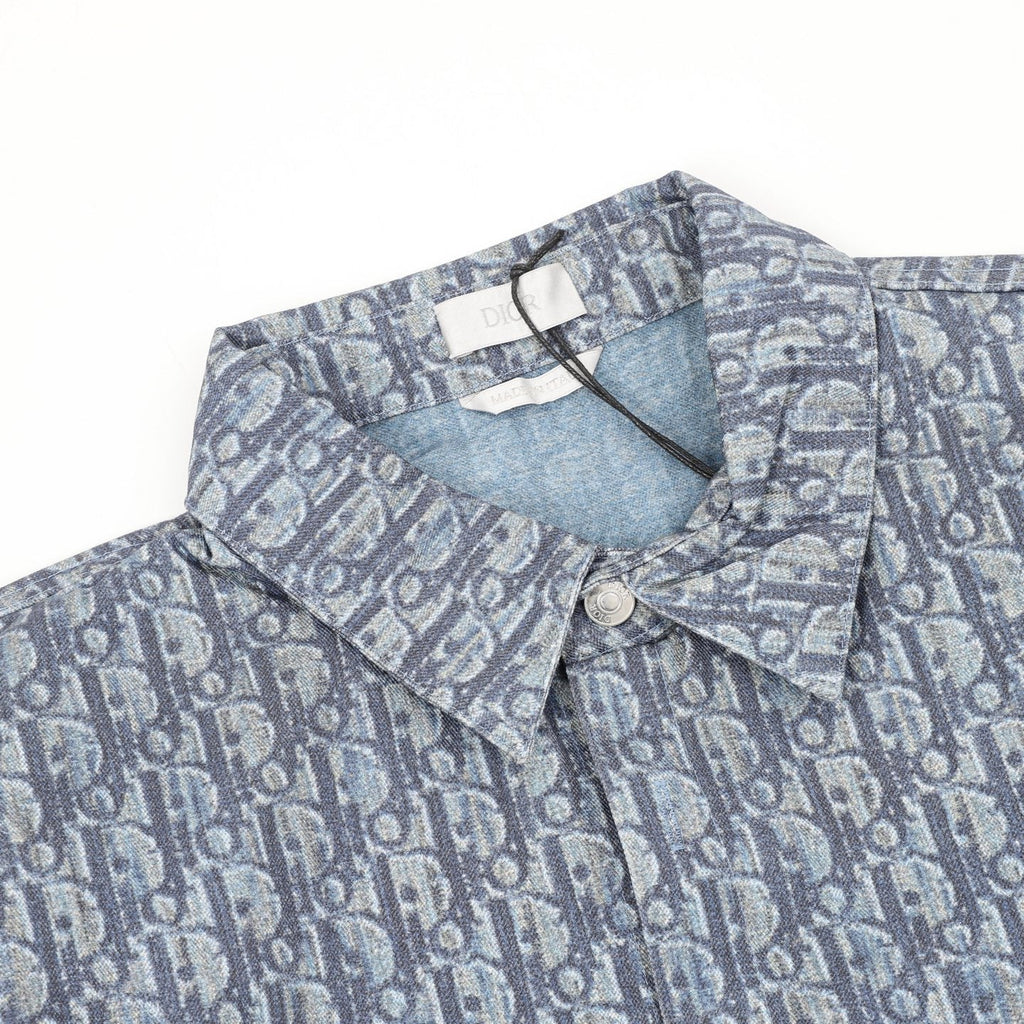 Dior Cotton Twill Printed Short Sleeve Shirt