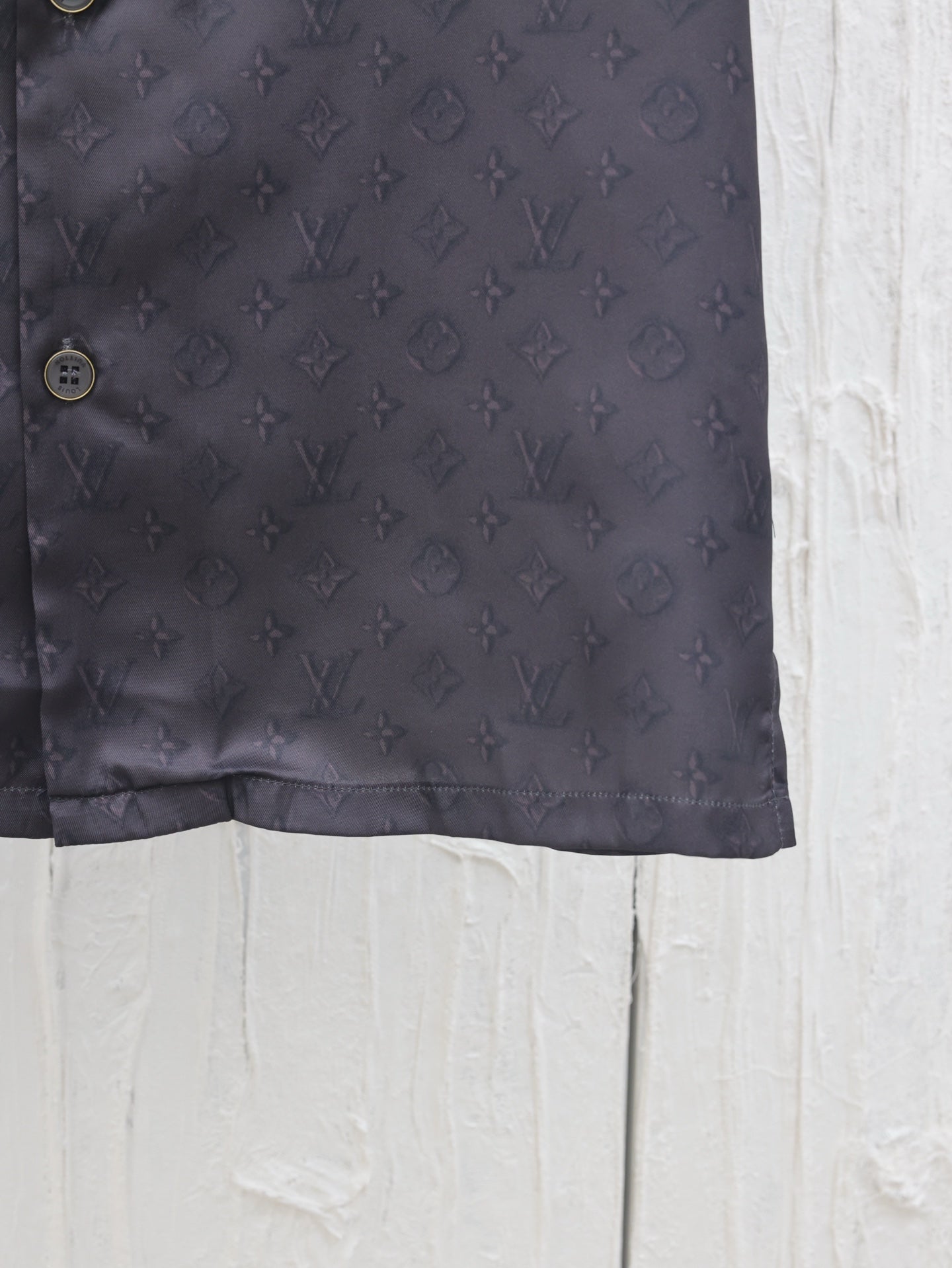 LV Jacquard Collar Short-Sleeve Shirt