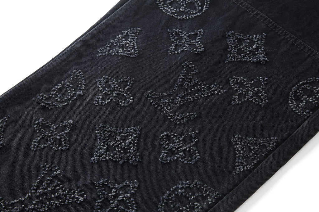 LV Ripped and Distressed Denim Pants