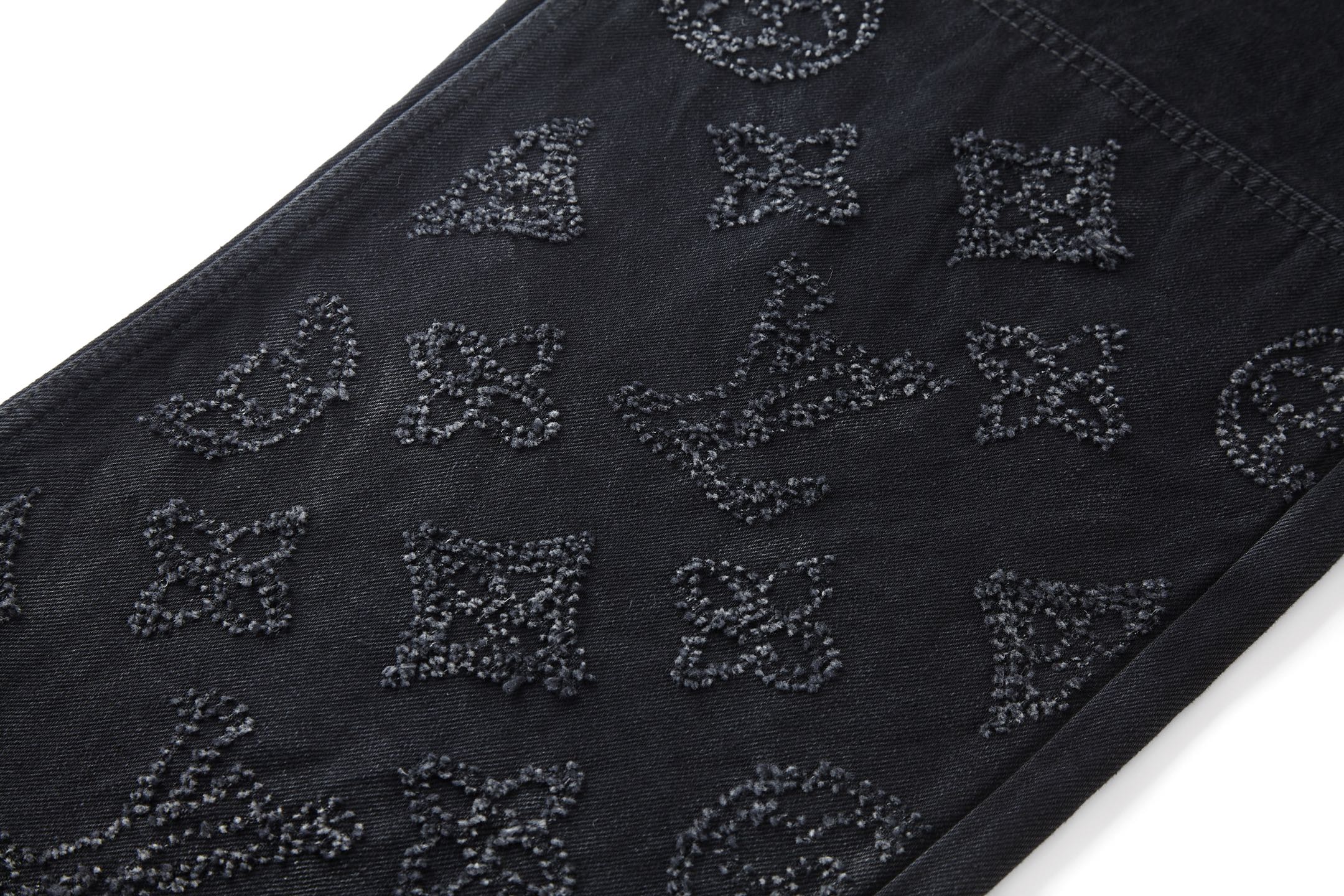 LV Ripped and Distressed Denim Pants
