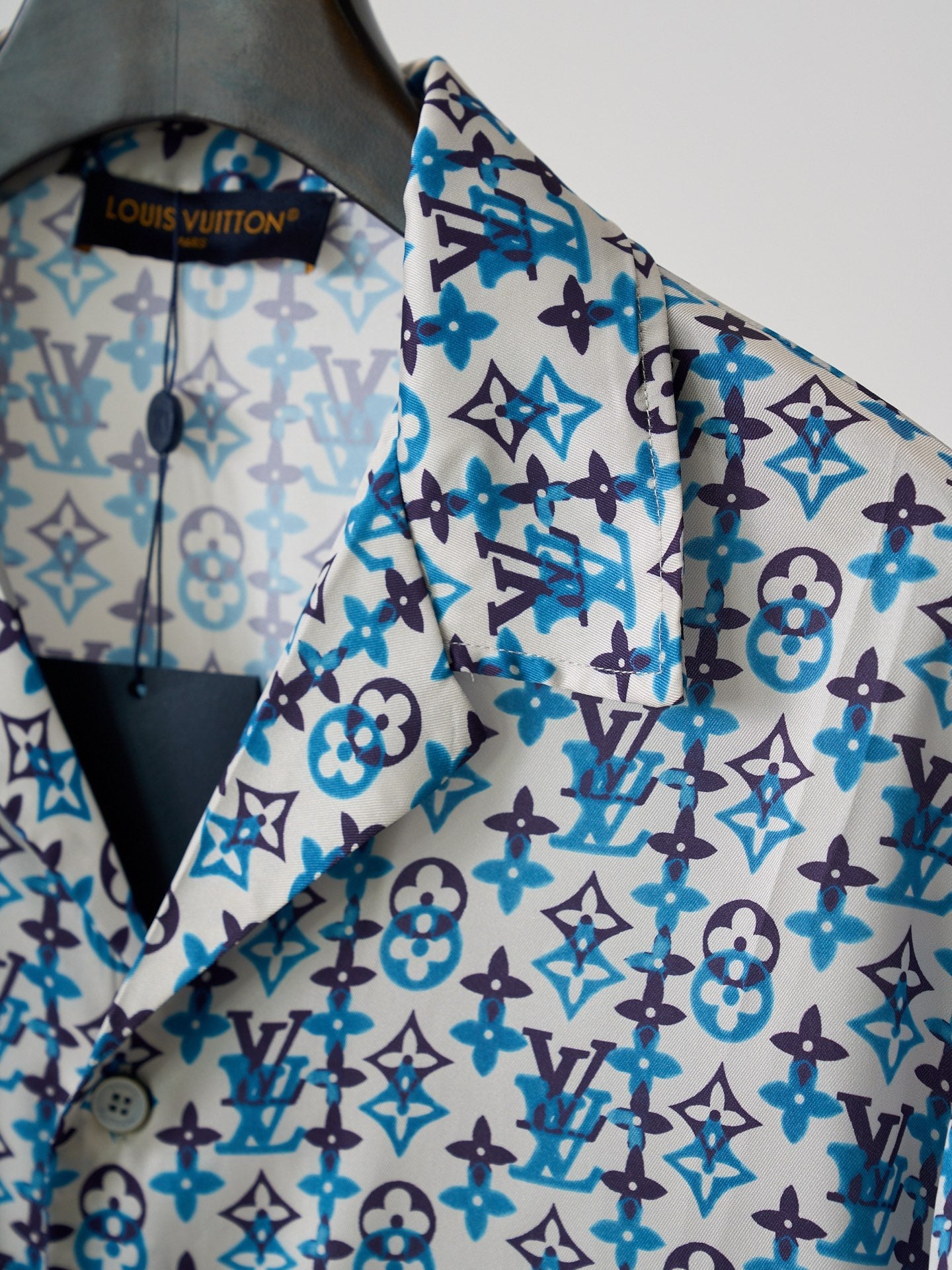 LV Mulberry Silk Shorts Sleeve Shirt