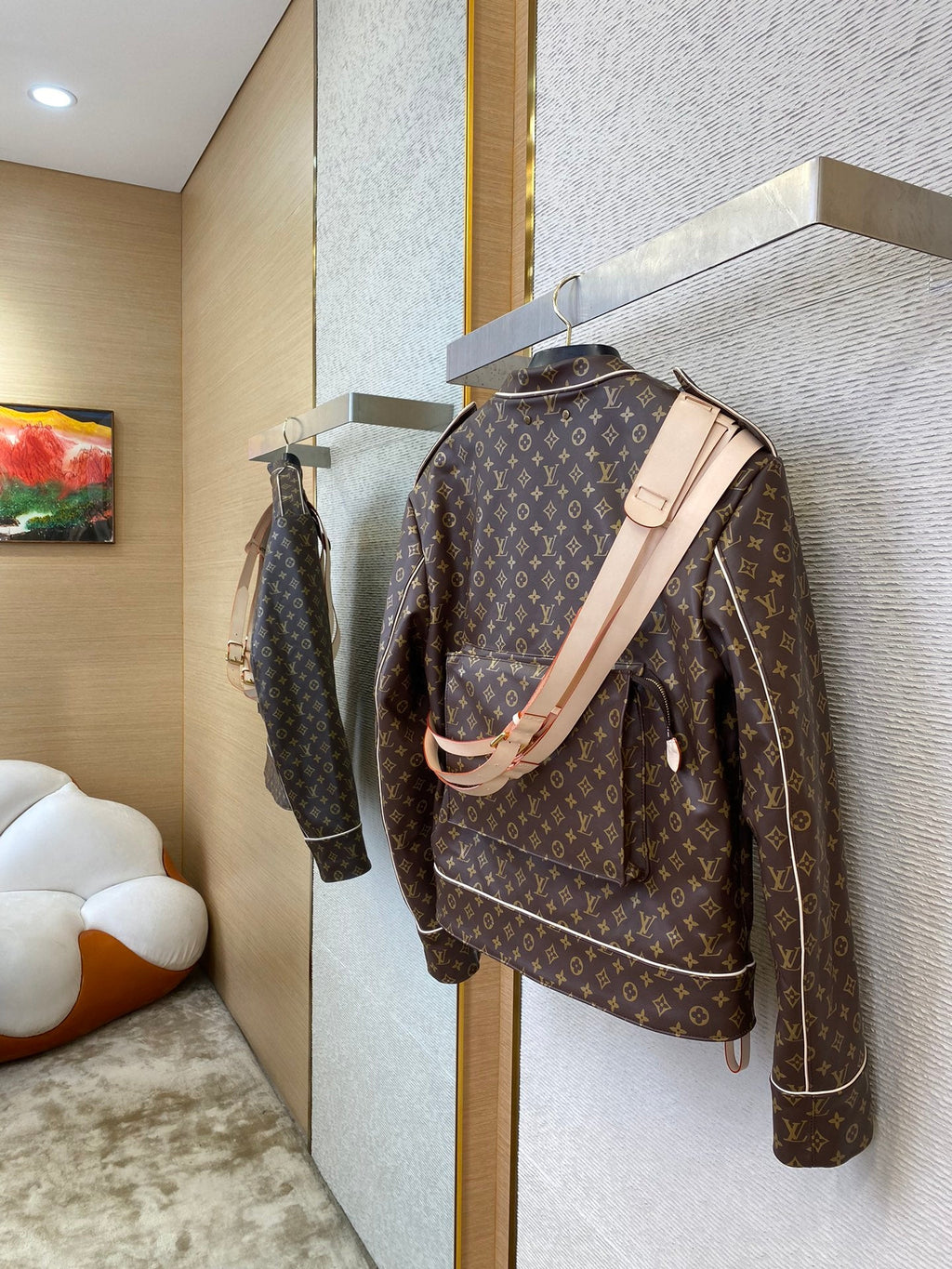 LV detachable Strap Genuine Leather Jacket