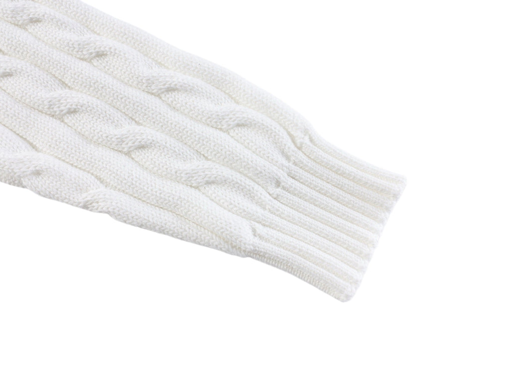 Prada Embroidered Cable Knit Sweater