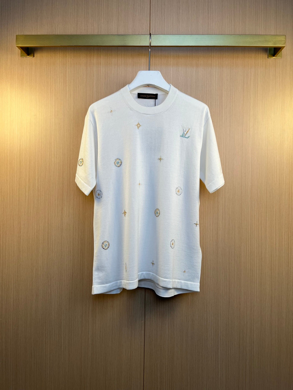 LV Diamond Knitted Short Sleeve T-shirt