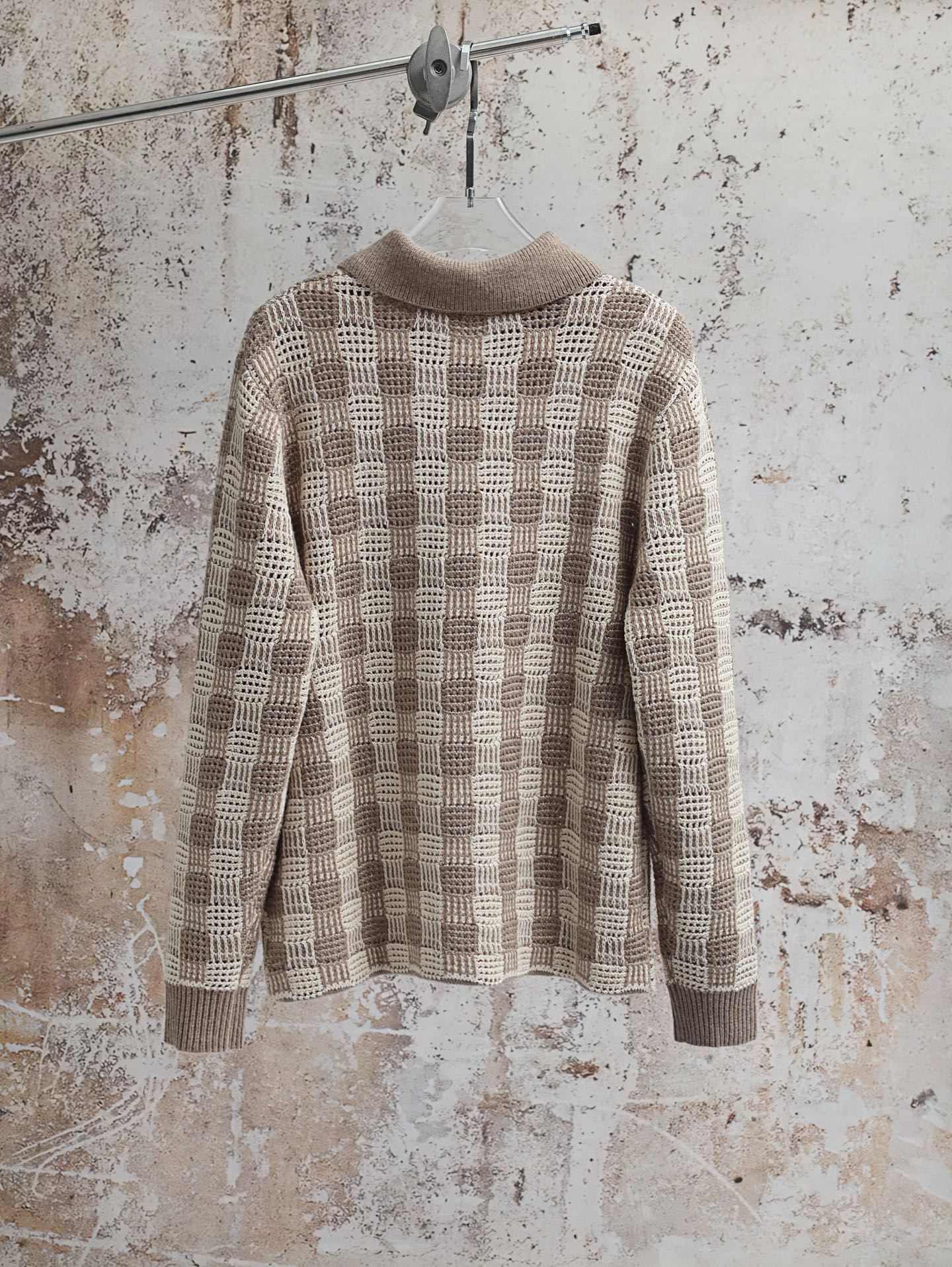 LV Tweed Jacquard Button-down Sweater