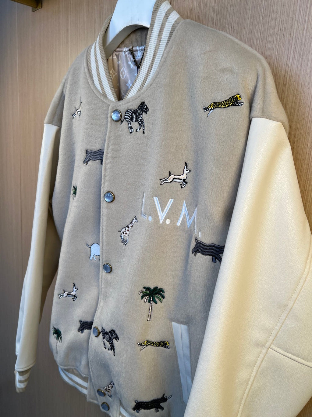LV Baseball Jacket with Animal Embroidery