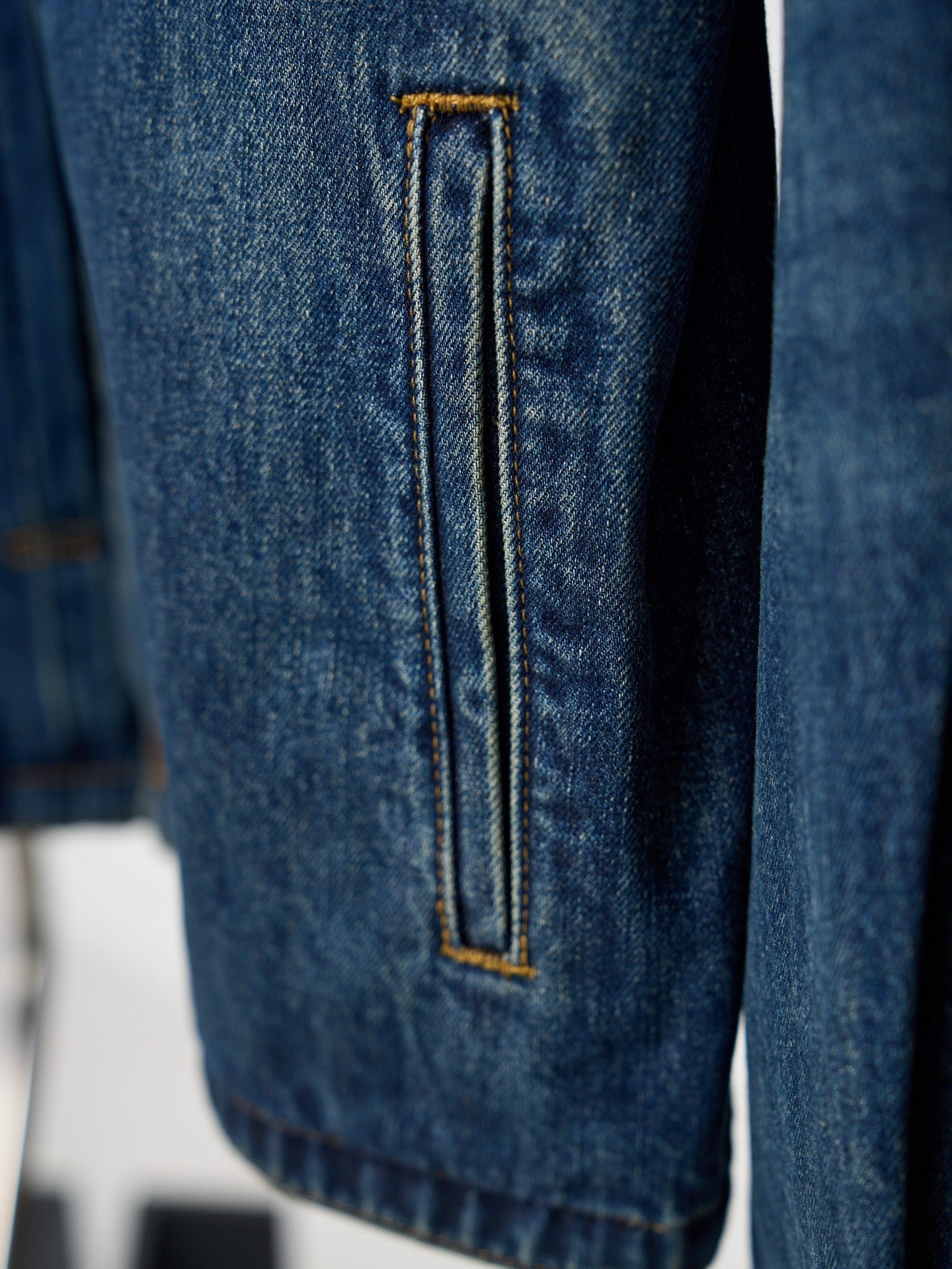 LV Embossed Leather Collar Denim Jacket