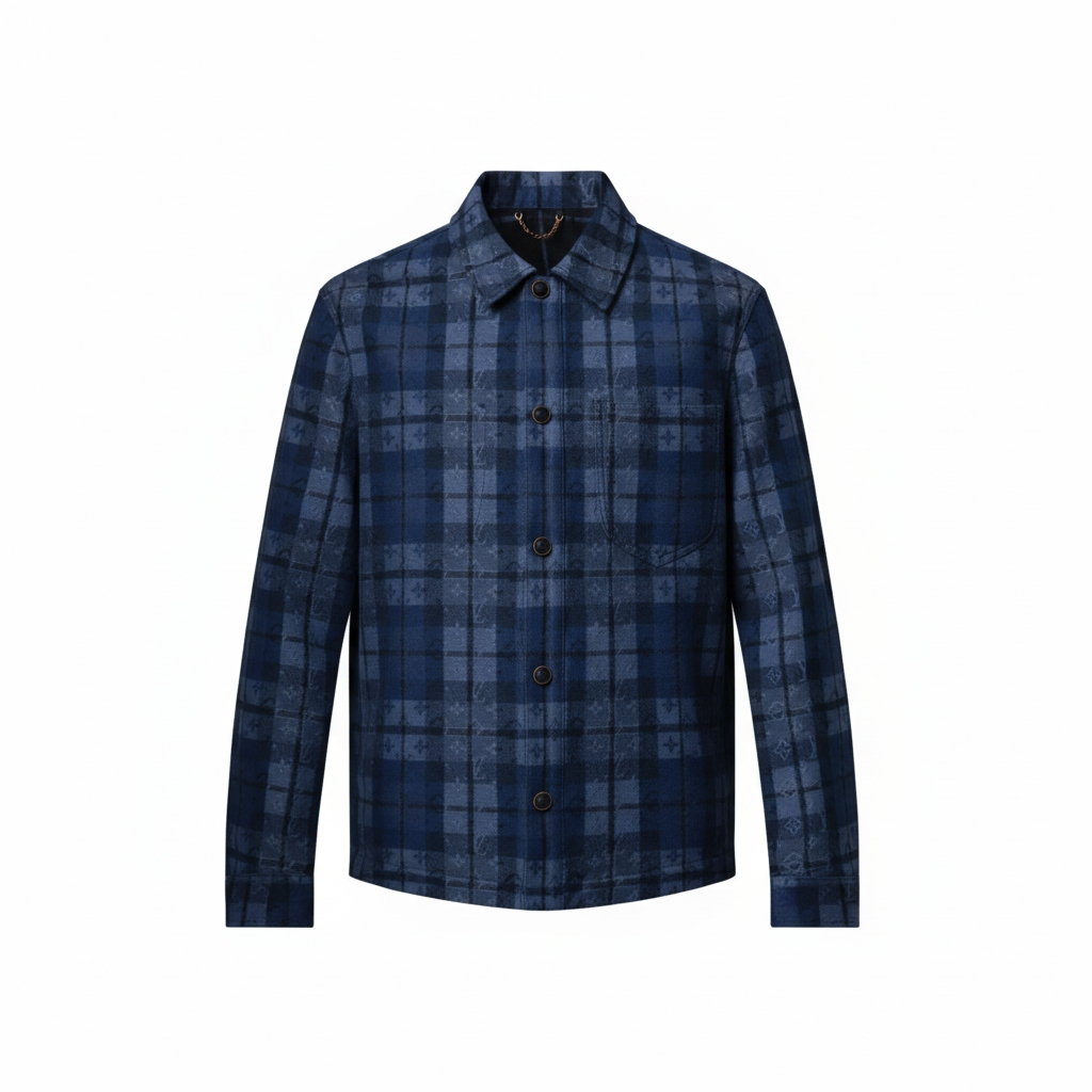 LV Monogram Tartan Denim Overshirt