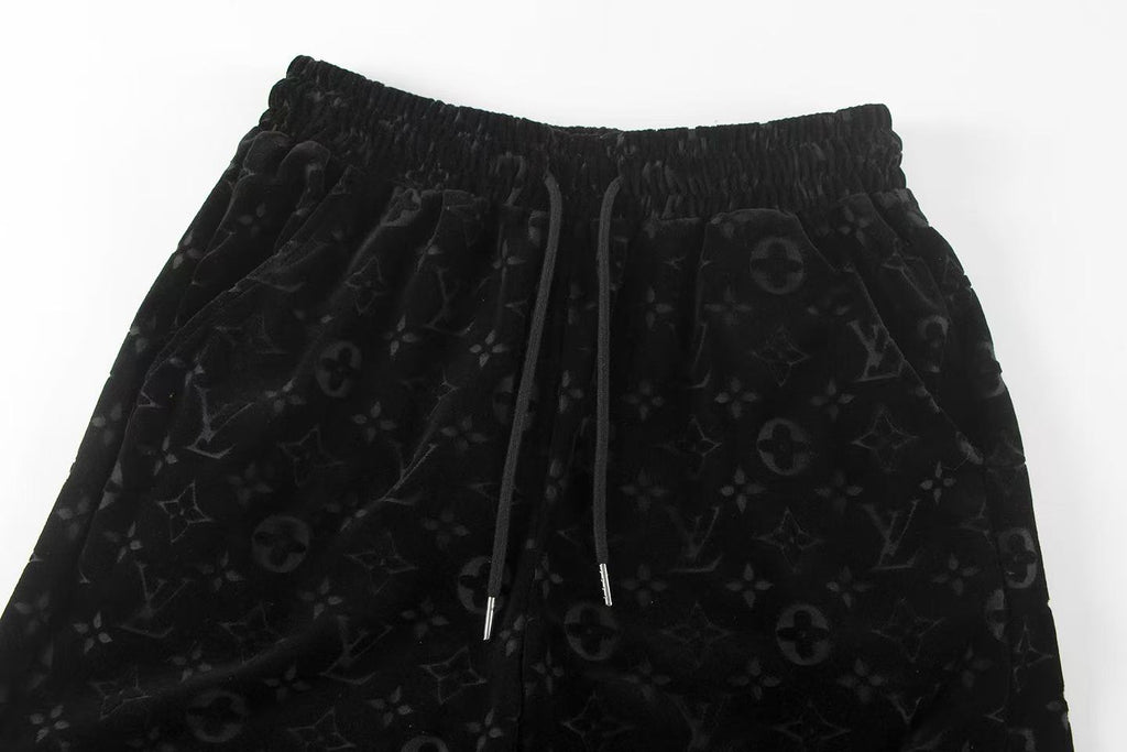 LV Monogram jacquard velvet shorts