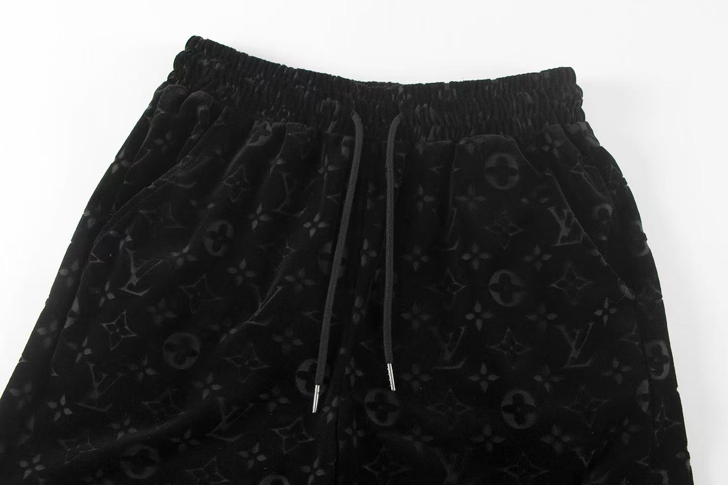 LV Monogram jacquard velvet shorts