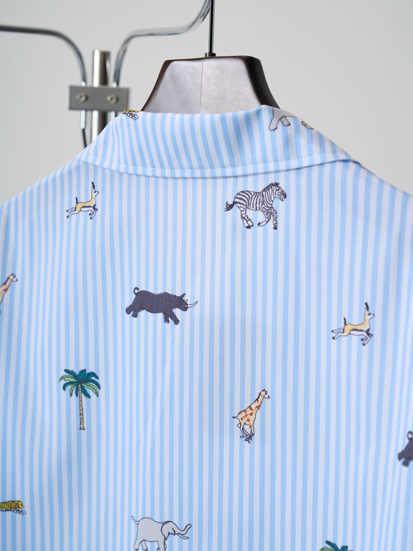 LV All-over Embroidered Striped Short-Sleeve Shirt