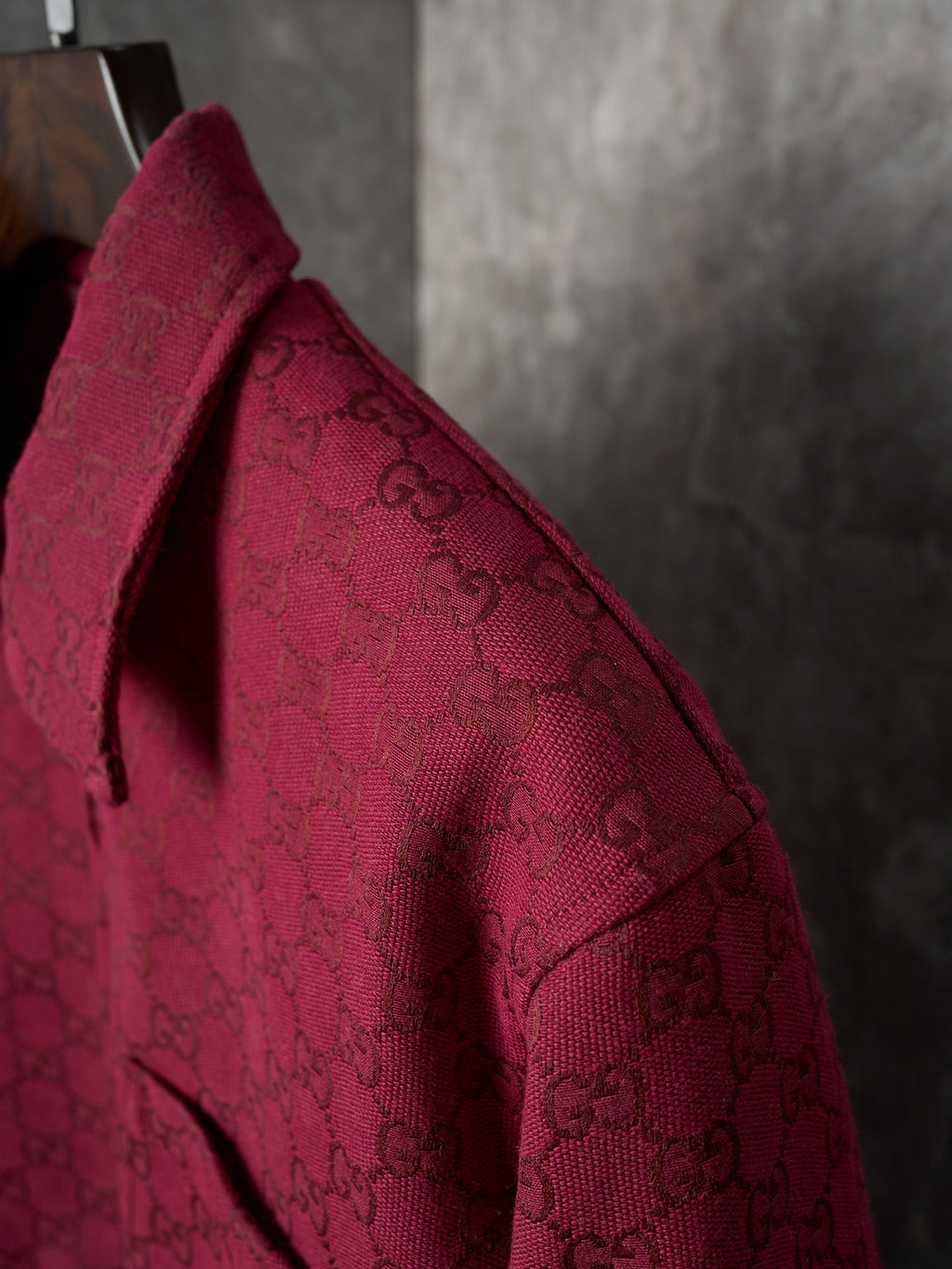 GG Jacquard Canvas Jacket with Chain Collar