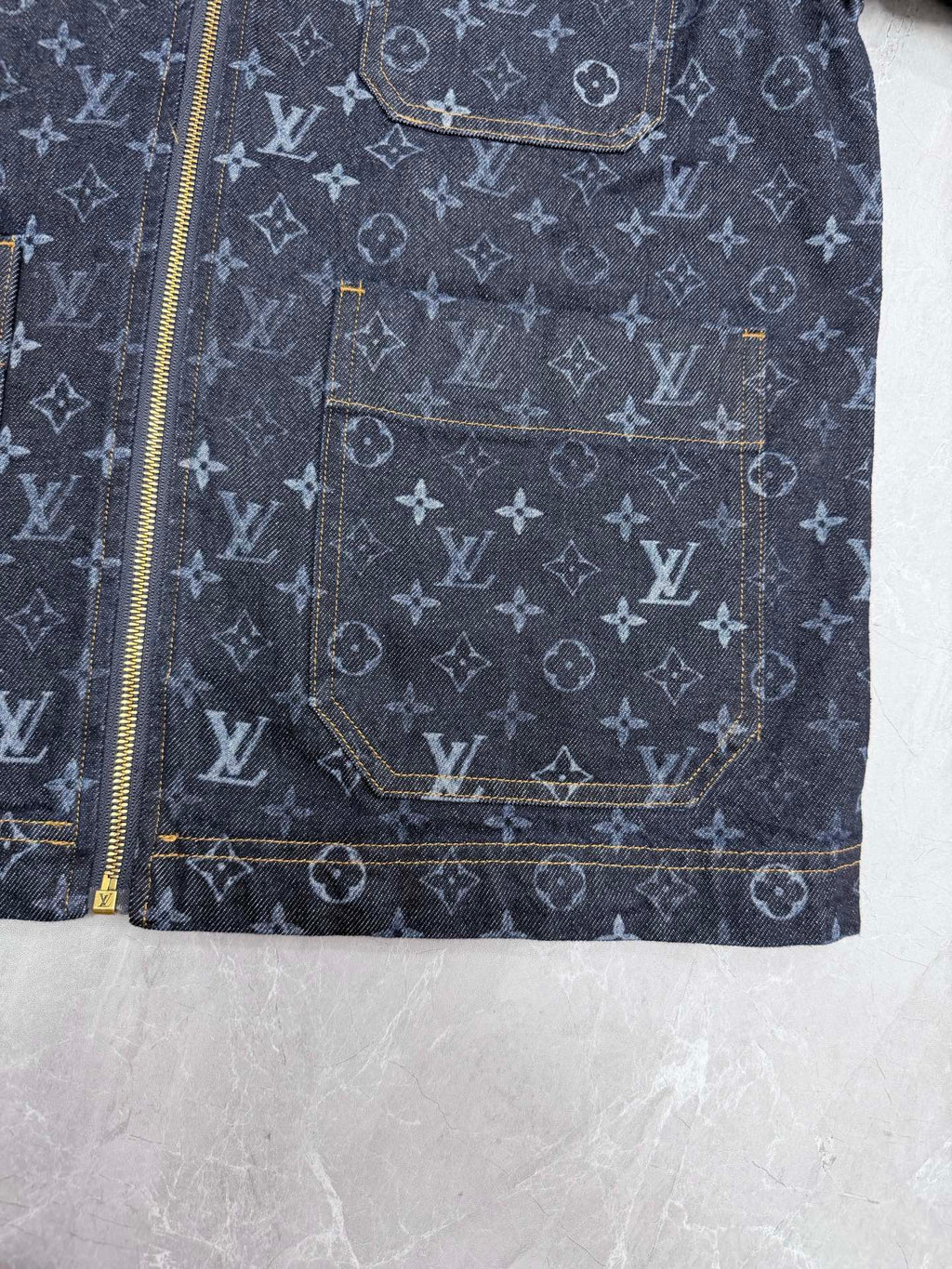 LV Monogram Lapel Zip Up Jacket