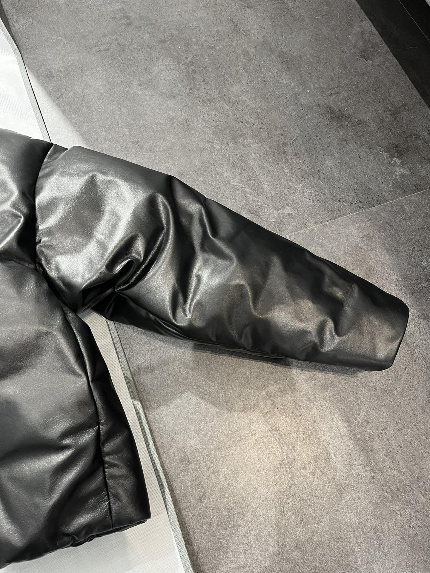Women's YSL Embroidered Leather Down Jacket