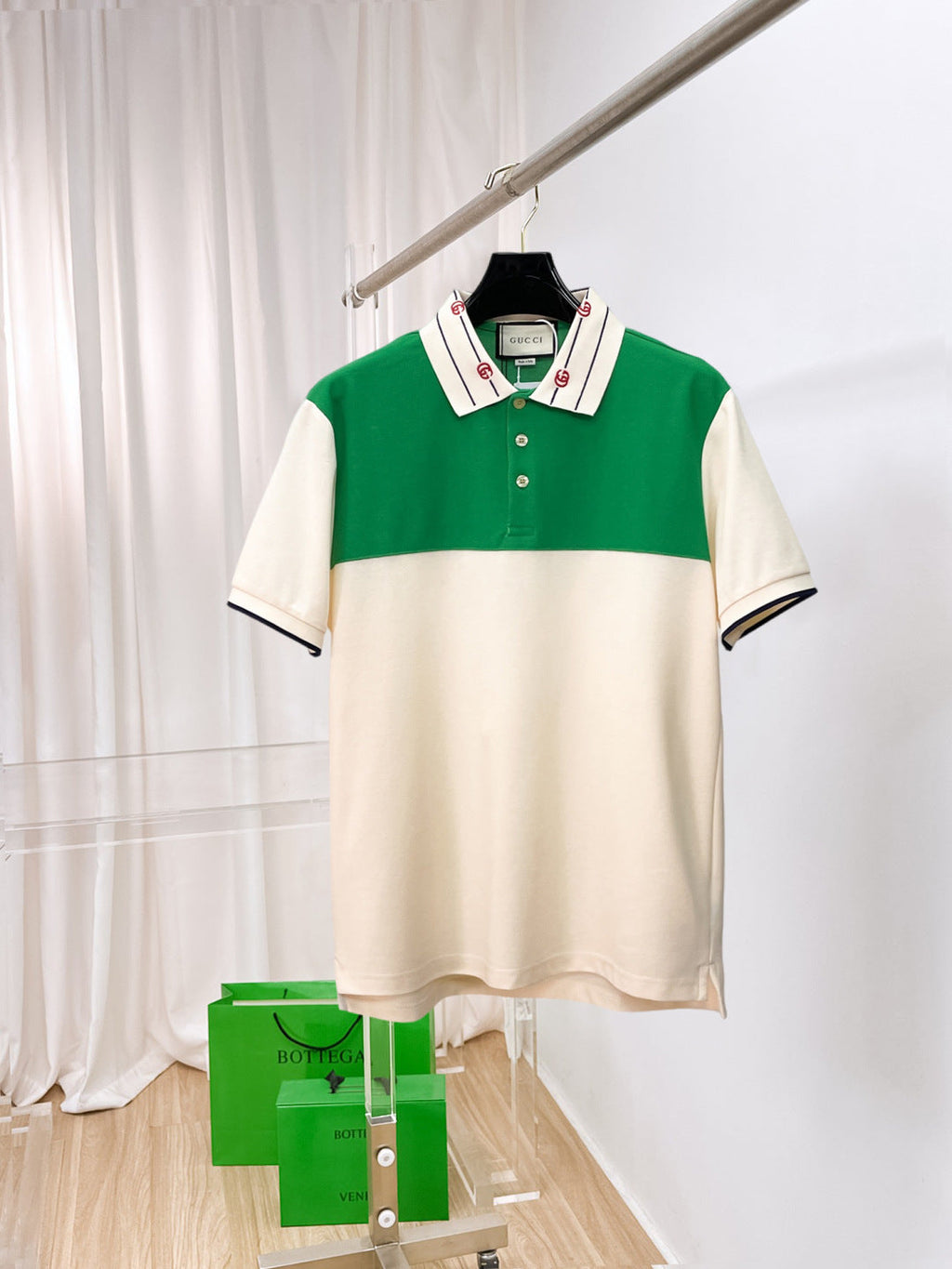 Gucci Embroidered Collar Polo Shirt