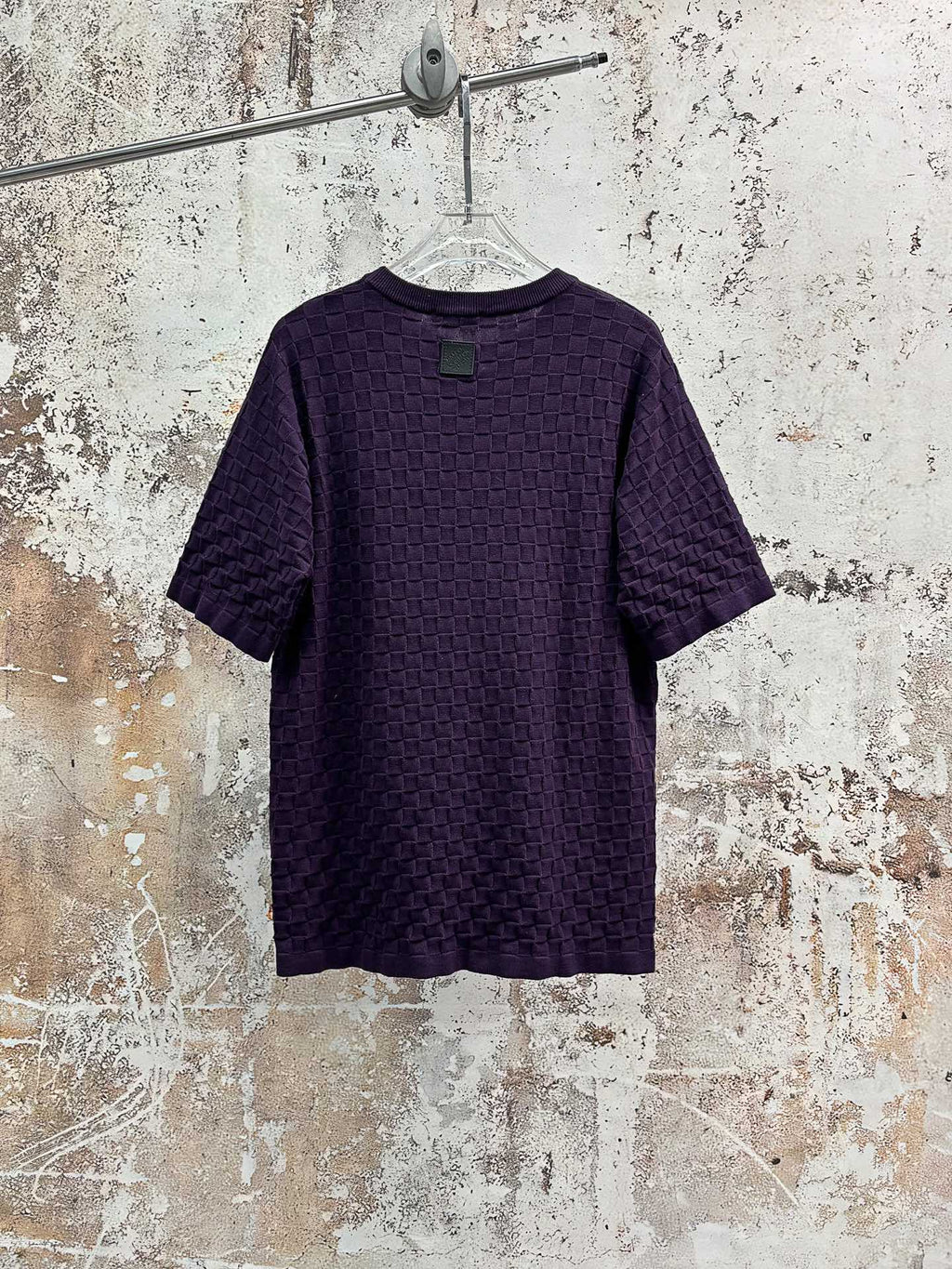 LV Black Jacquard Embroidered T-Shirt