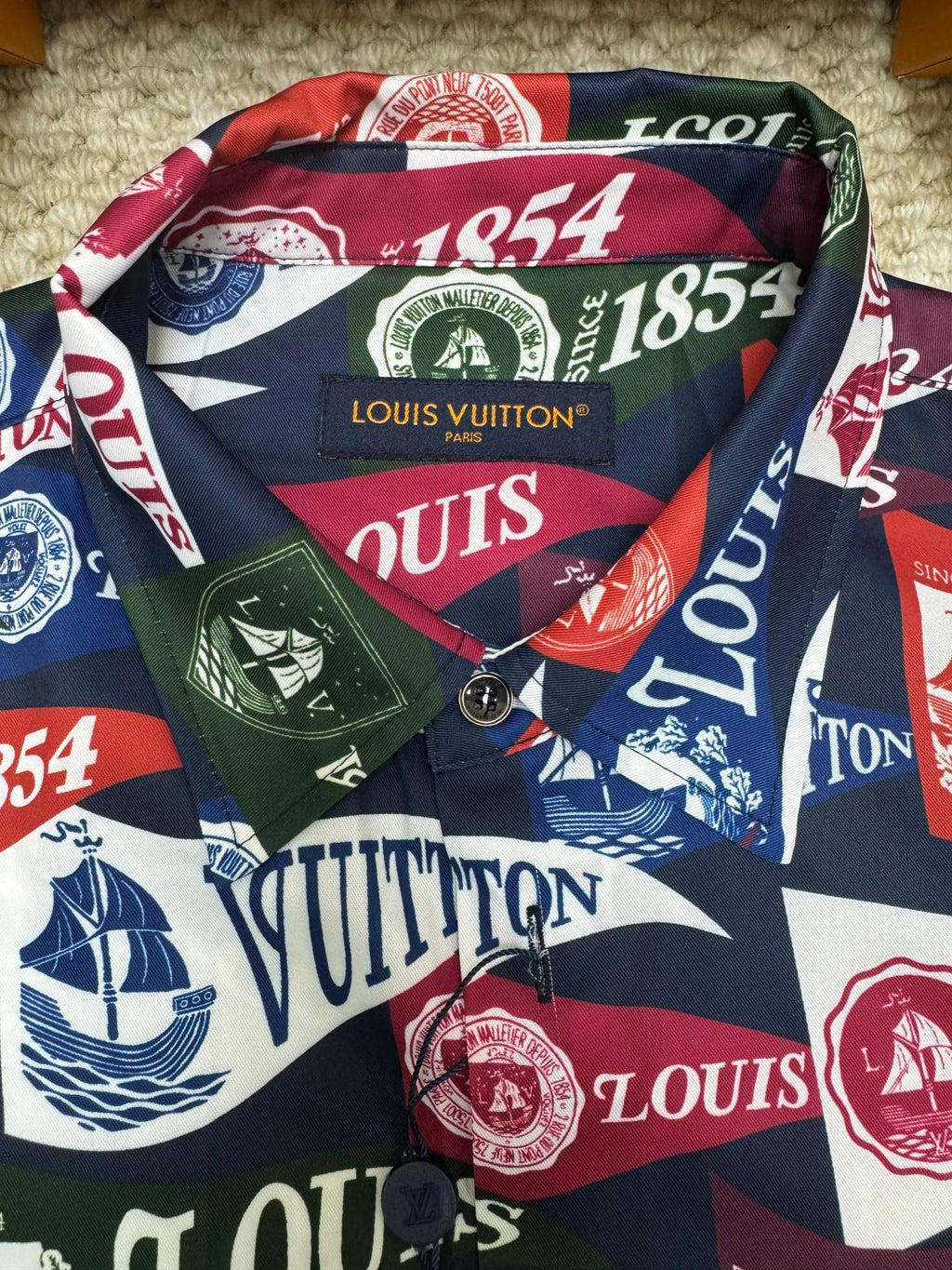 LV all over Collared shirt sleeve shirt