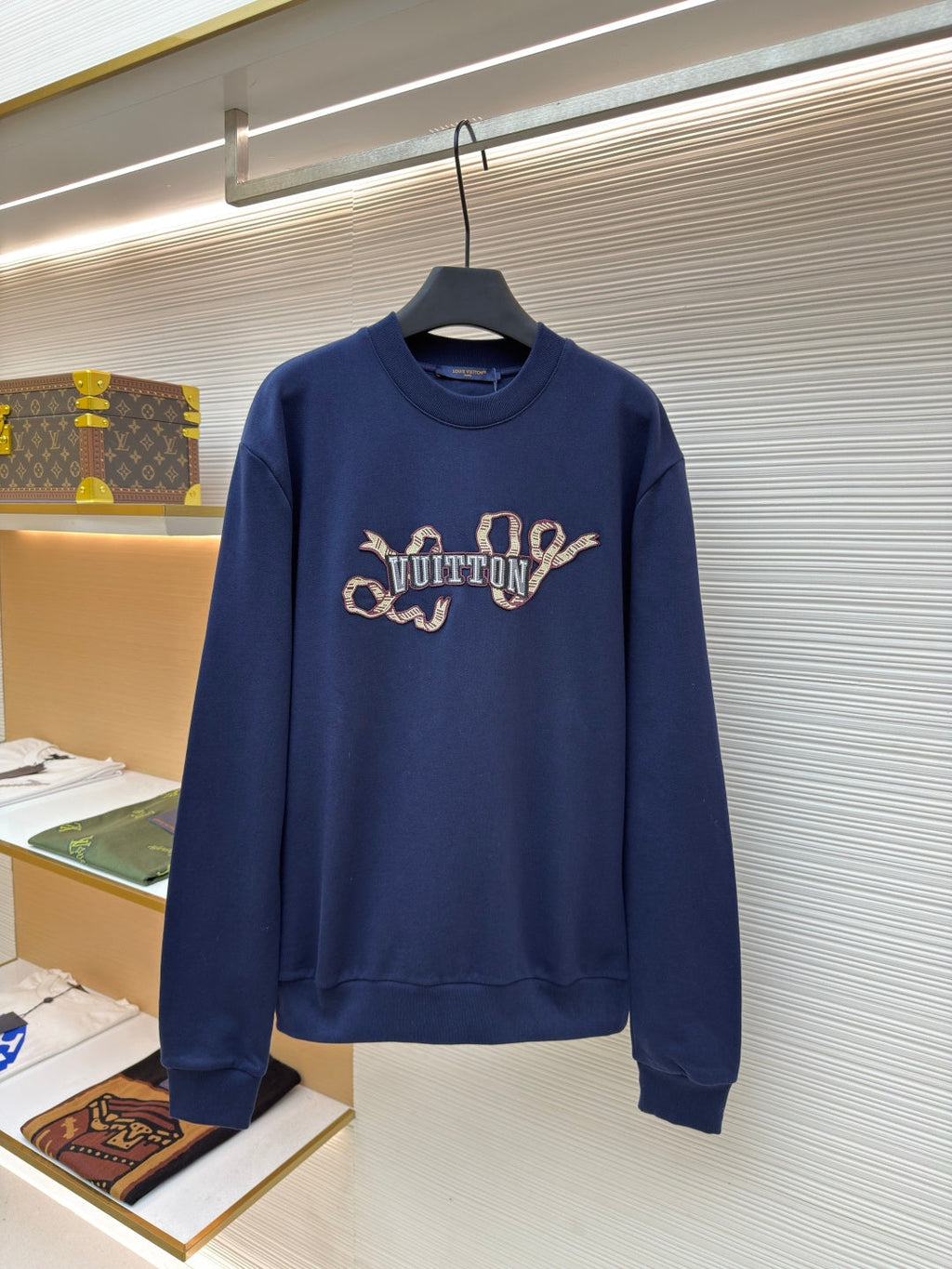 LV Pearl Yarn Patchwork Sweatshirt