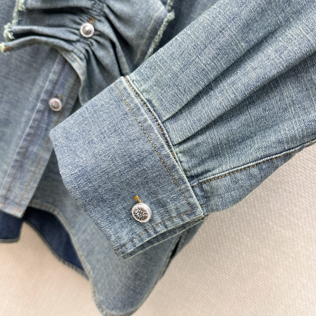 Dior Ruffled Court Denim Shirt