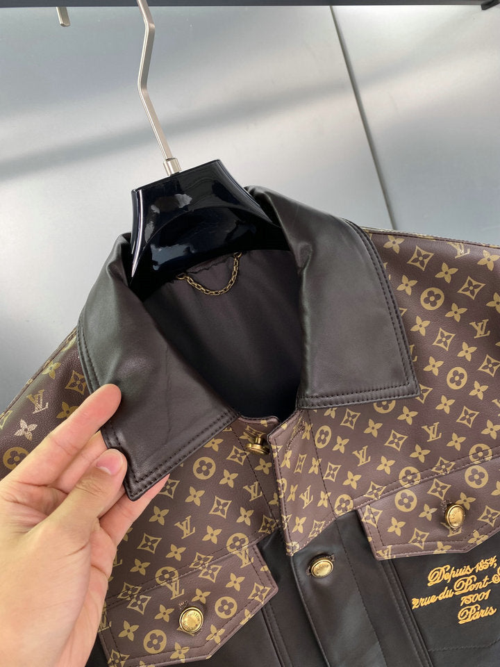 LV RUNWAY DOWN LEATHER JACKET