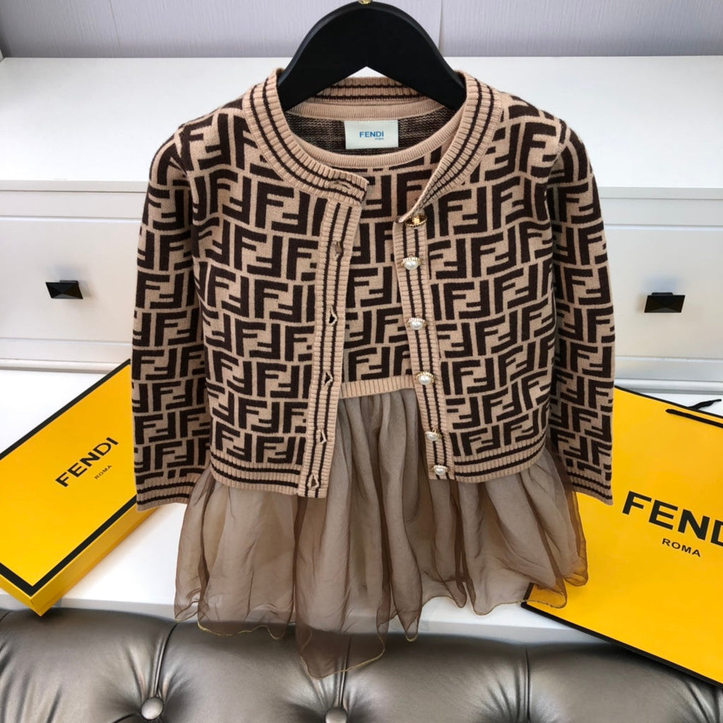 Fendi Cardigan + sleeveless dress