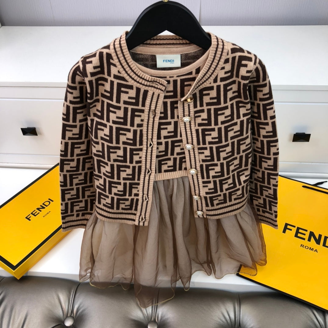 Fendi Cardigan + sleeveless dress
