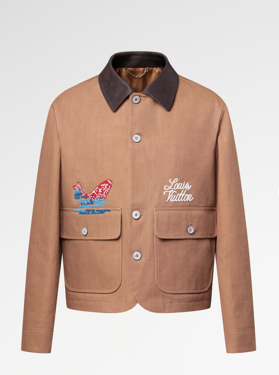 Louis Vuitton runway Pharrell Williams x Nigo collaboration Jacket