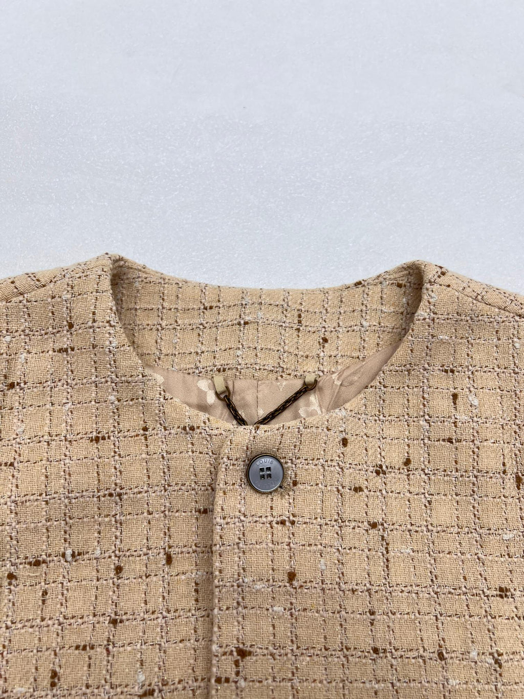 LV Gold Threaded Leather Label Jacket