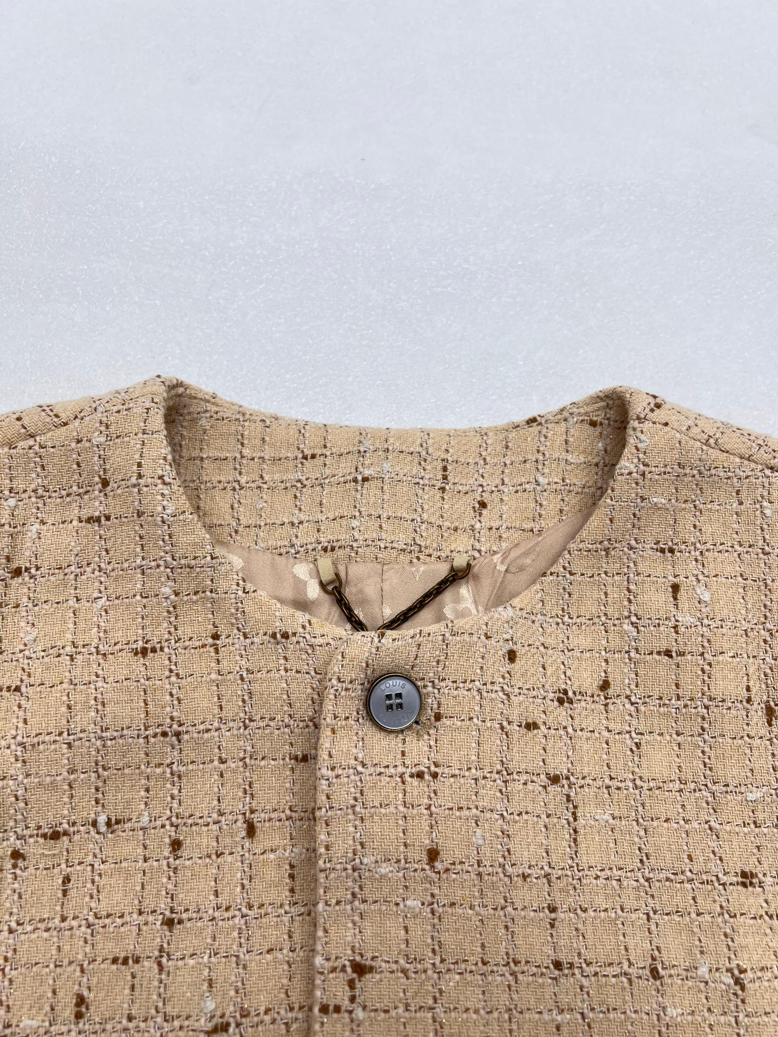 LV Gold Threaded Leather Label Jacket