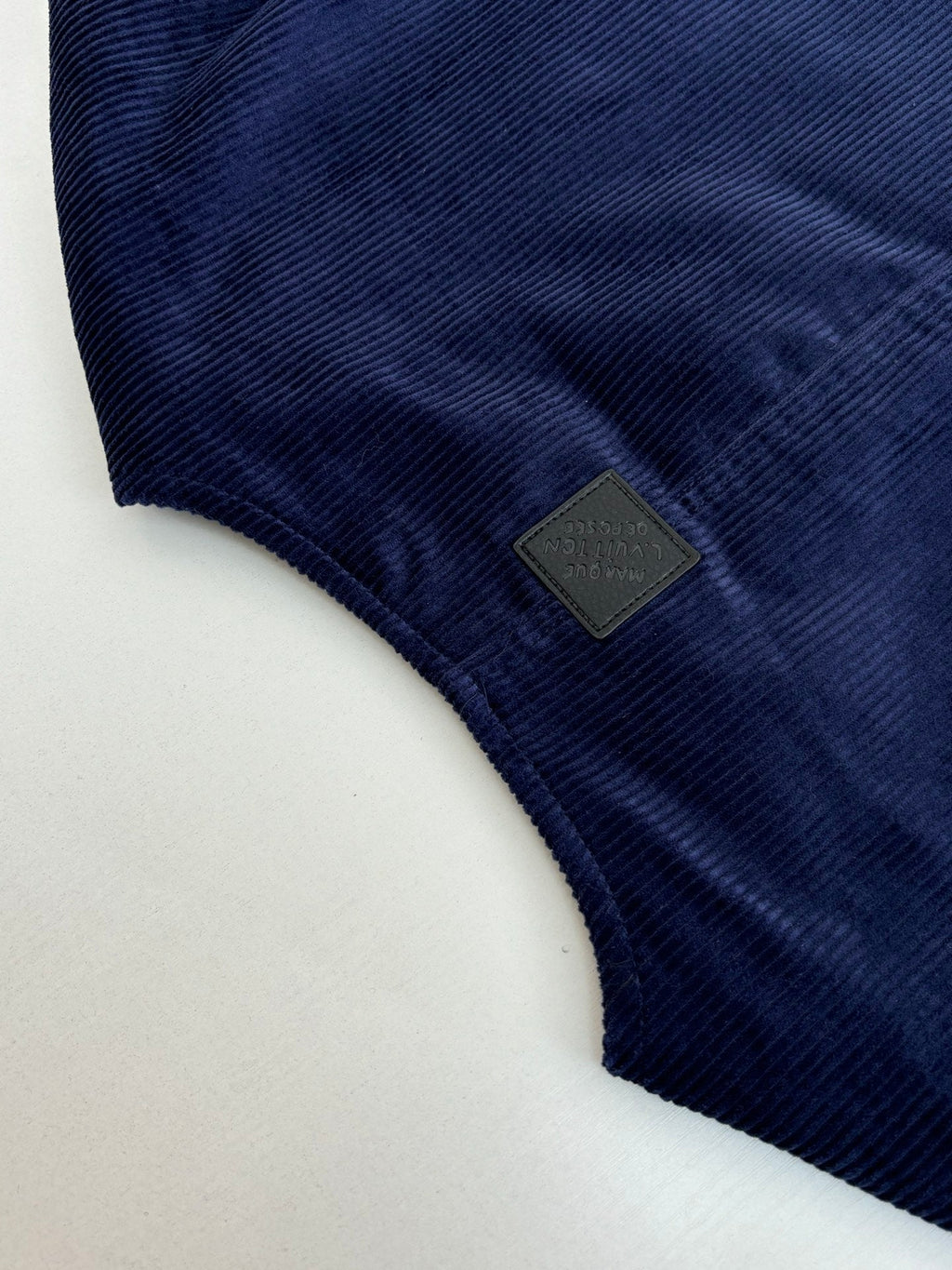 LV-neck corduroy monogram patchwork jacket