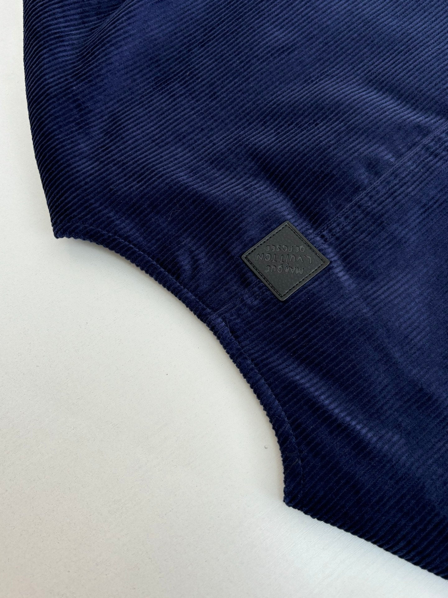 LV-neck corduroy monogram patchwork jacket