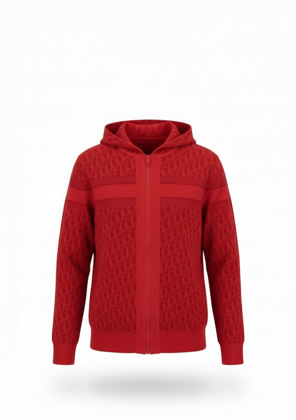 Red Reversible Christian Dior logo zip up hoodie Unisex