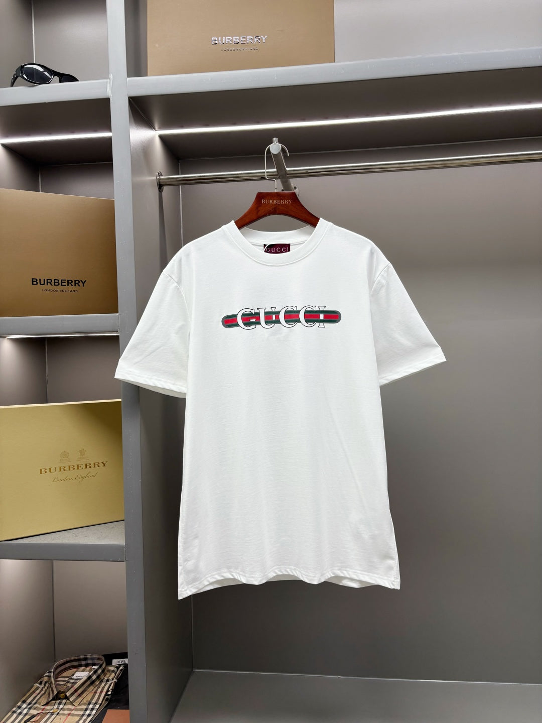 Gucci Ribbon Print Cotton T-Shirt