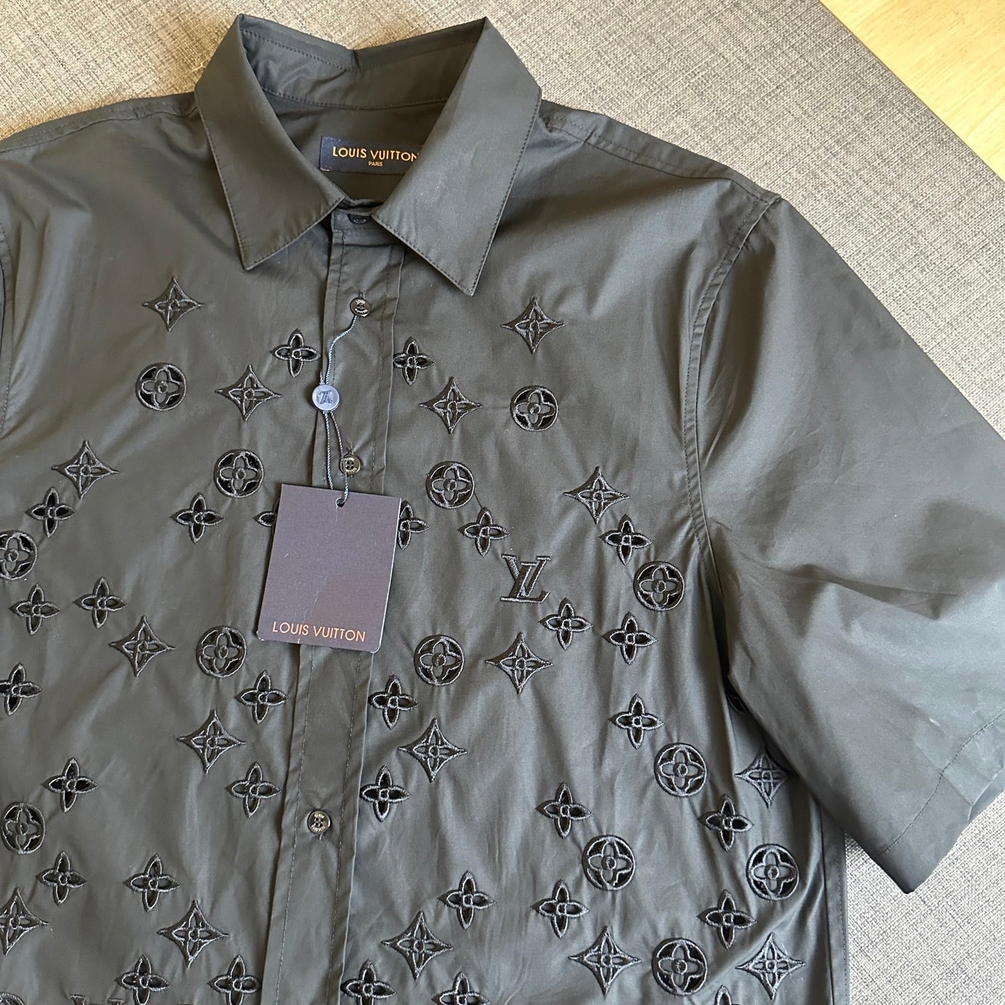 LV Embroidered short Sleeve Shirt